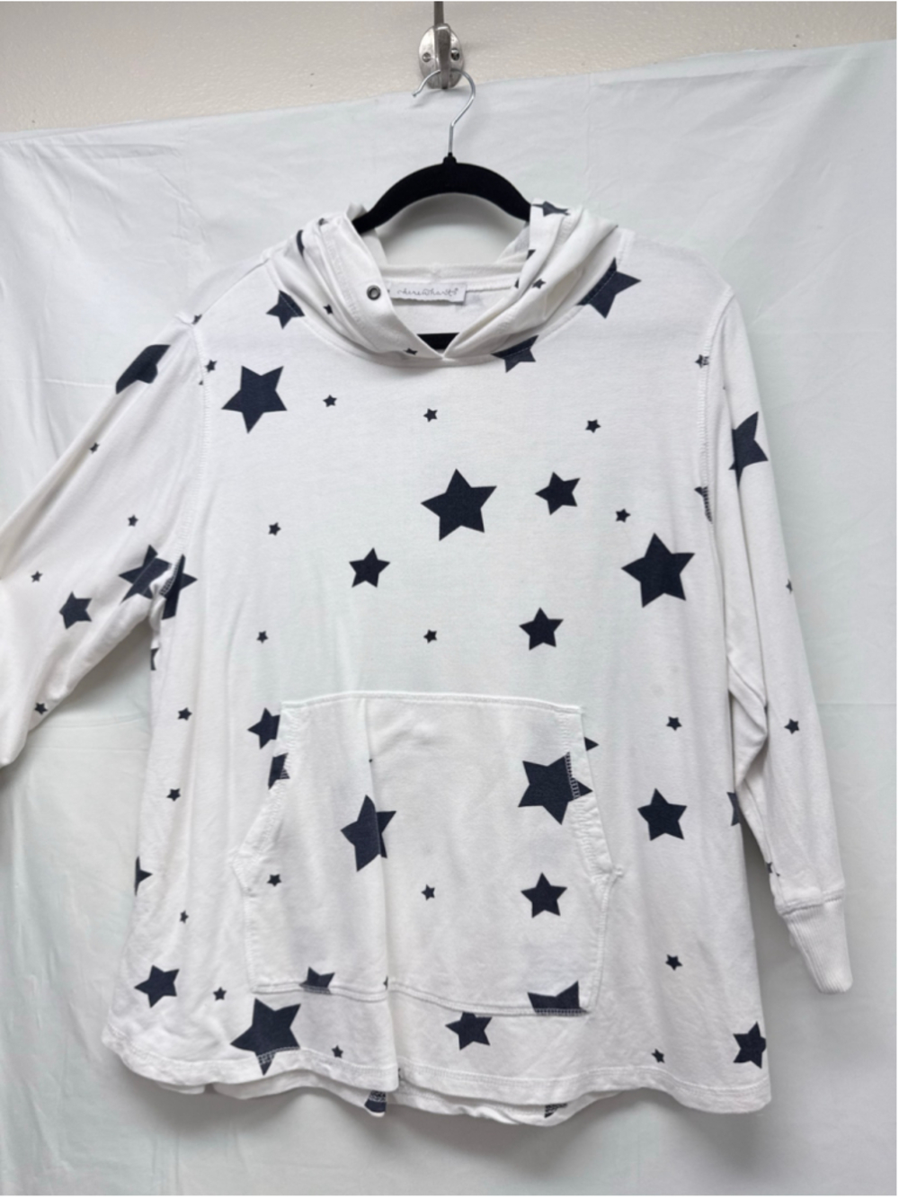 Women's Keren Hart White & Black Star Hoodie L